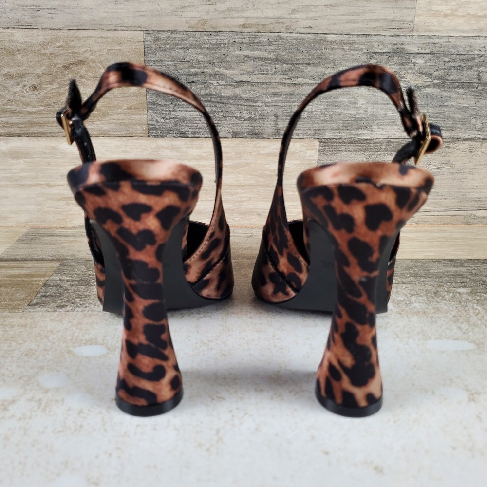 Steve Madden Blare Womens Pumps Sz 7.5 M Black Brown Leopard Print Block Heel - Picture 3 of 10